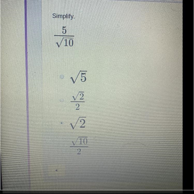 Radical expressions Help pls multiple choice-example-1