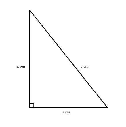 Calculate the value of c in the triangle below.-example-1