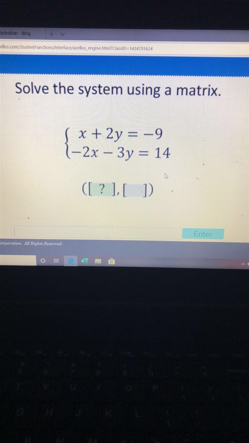 Solve the system using a matrix.-example-1