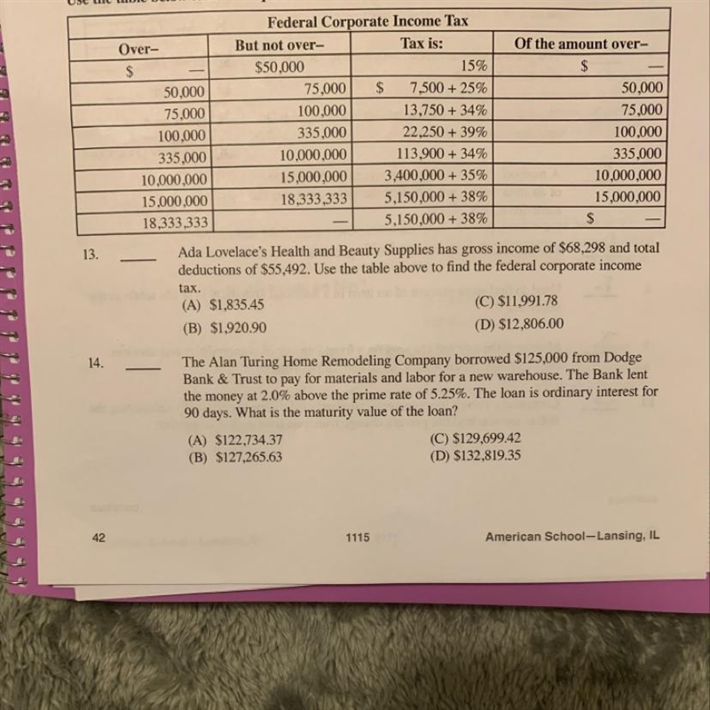 Help with 13 and 14 please-example-1