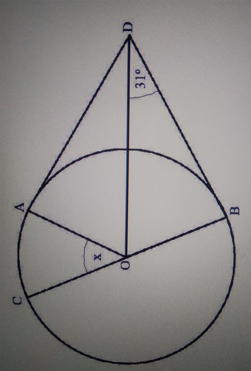 2. Points A, B and C are all on the circumference of the circle.o represents the centre-example-1