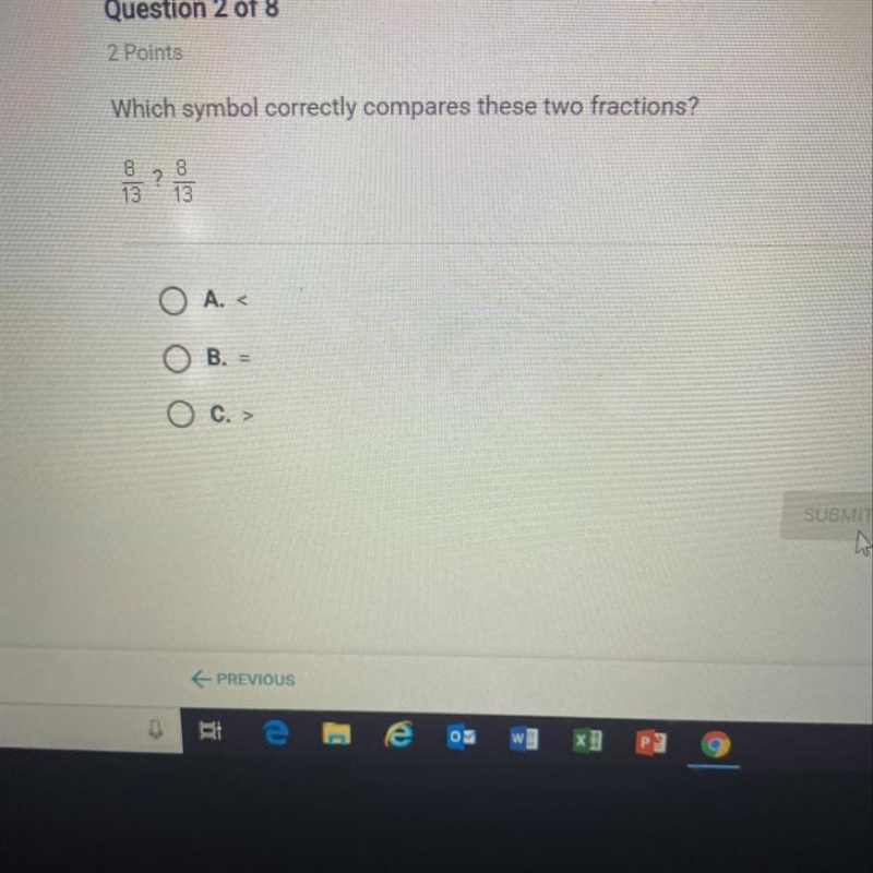 Which symbol correctly compared these two fractions-example-1