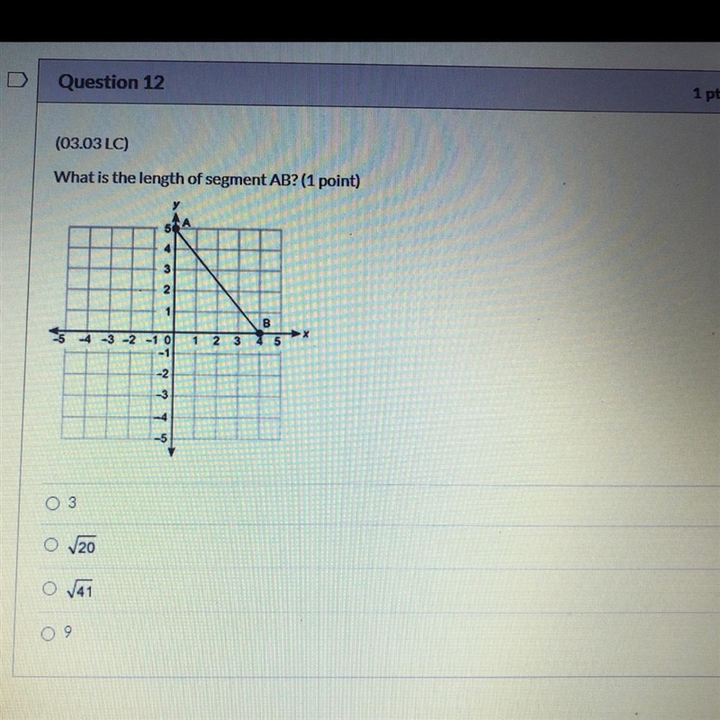 What is the length of segment AB? (1 point)-example-1