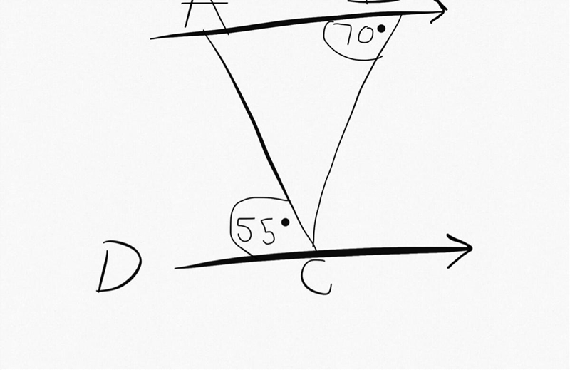 Maths help PLZZ!!! In the diagram AB is parallel to DC. Angle ABC = 70° Angle ACD-example-1