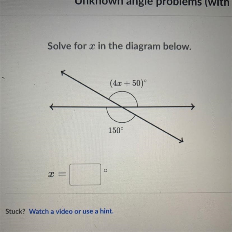 Solve for x in the diagram please.-example-1