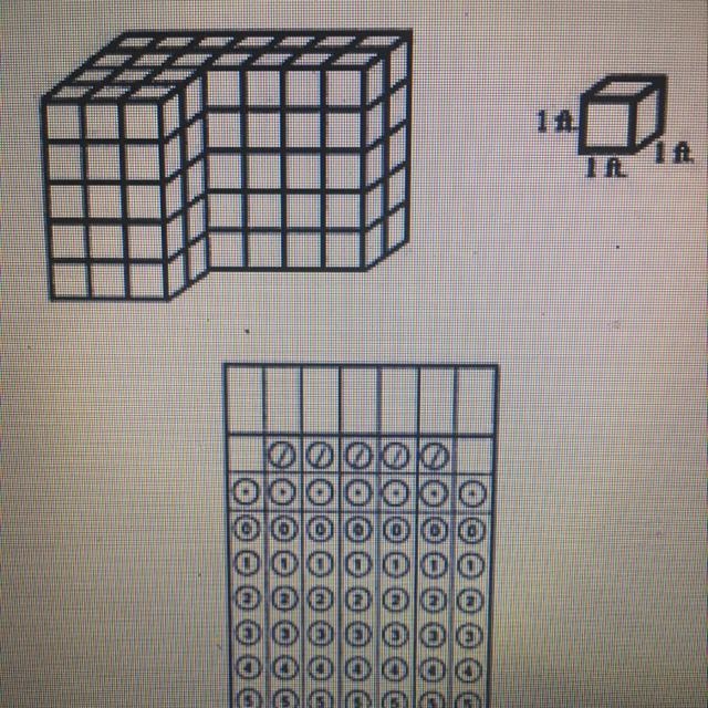 Amanda made the following figure by combining 1 cubic foot cubes.What is the volume-example-1