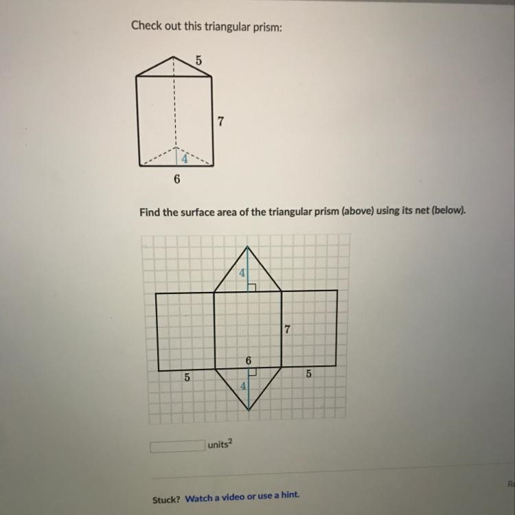 What is the surface area of the triangular prism?-example-1