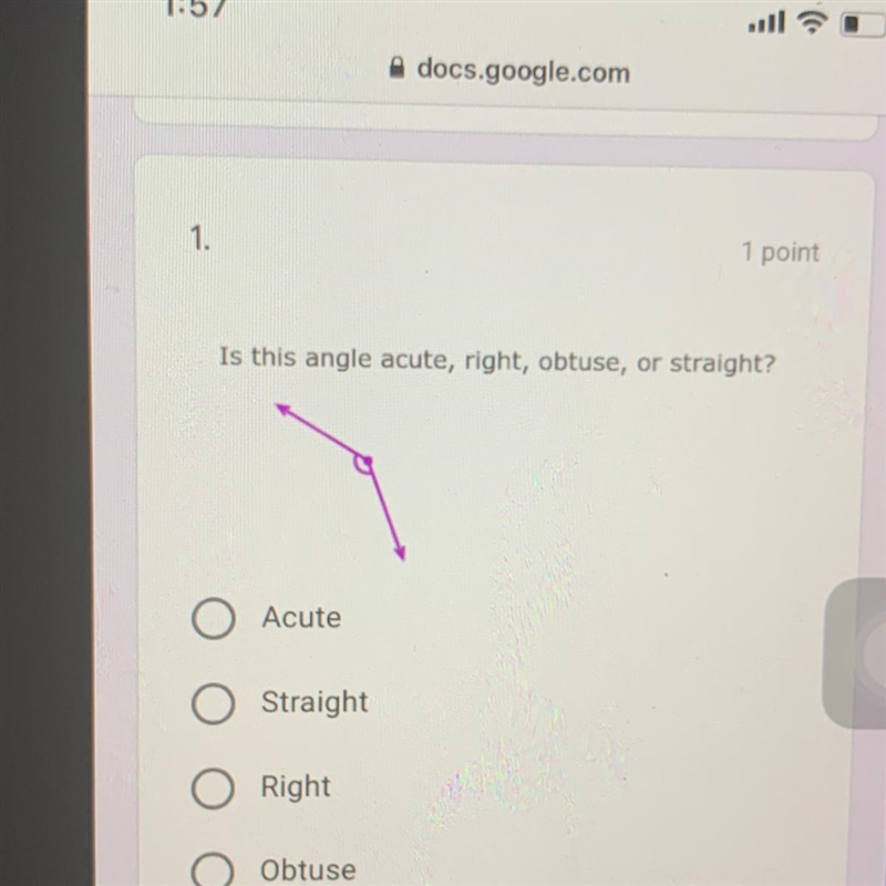 Is this angle acute right obtuse or straight-example-1