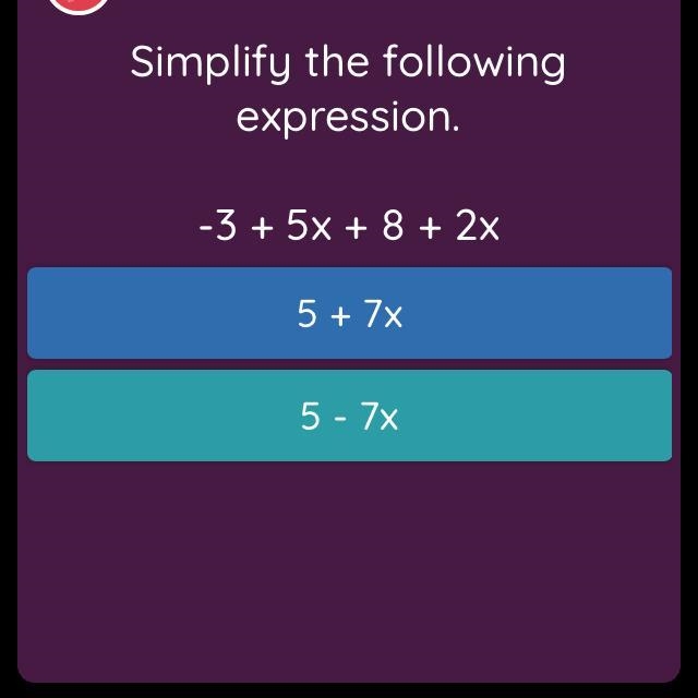 Simplify the following expression.-example-1