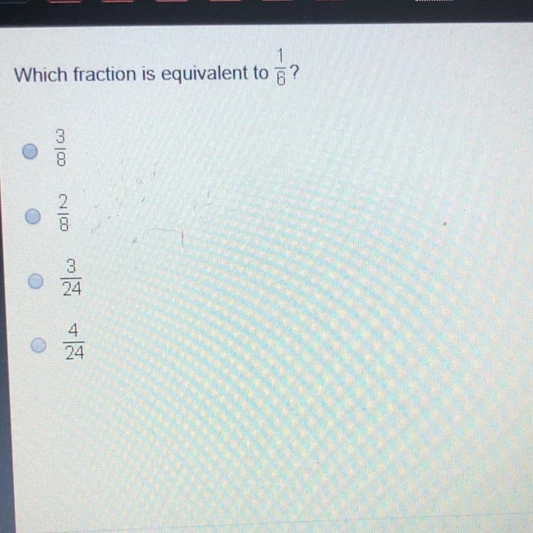 Which fraction is equivalent to 1/6?-example-1