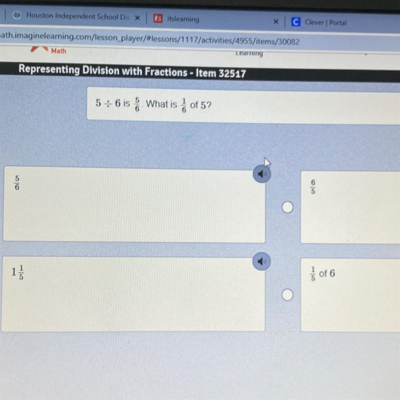 5 divided by six is 5/6 what is 1/6 of 5-example-1