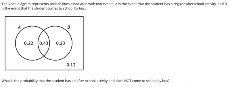 ASAP help please! The Venn diagram represents probabilities associated with two events-example-1