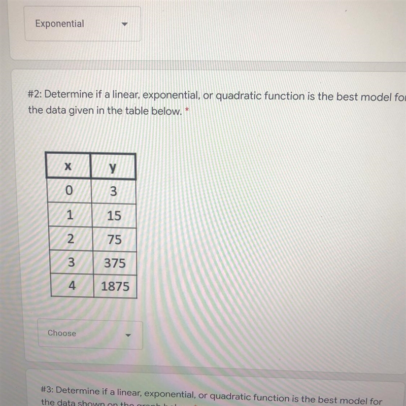 Determine if a linear, exponential, or quadratic function is the best model for the-example-1