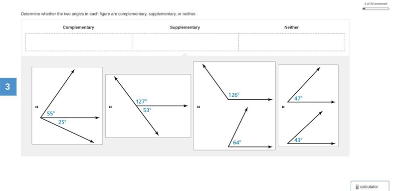 Determine whether the two angles in each figure are complementary, supplementary, or-example-1