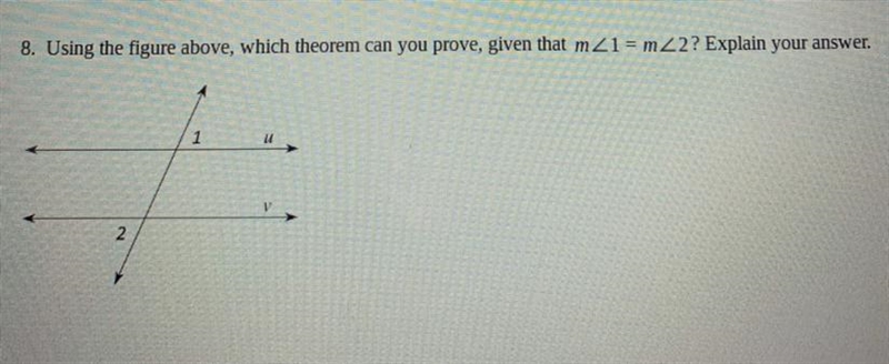 Please help! Using the figure above, which theorem can you prove, given that m 1 = m-example-1