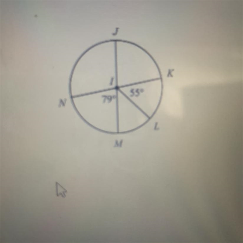 KN and JM are diameters of circle I. Find m LIM.-example-1