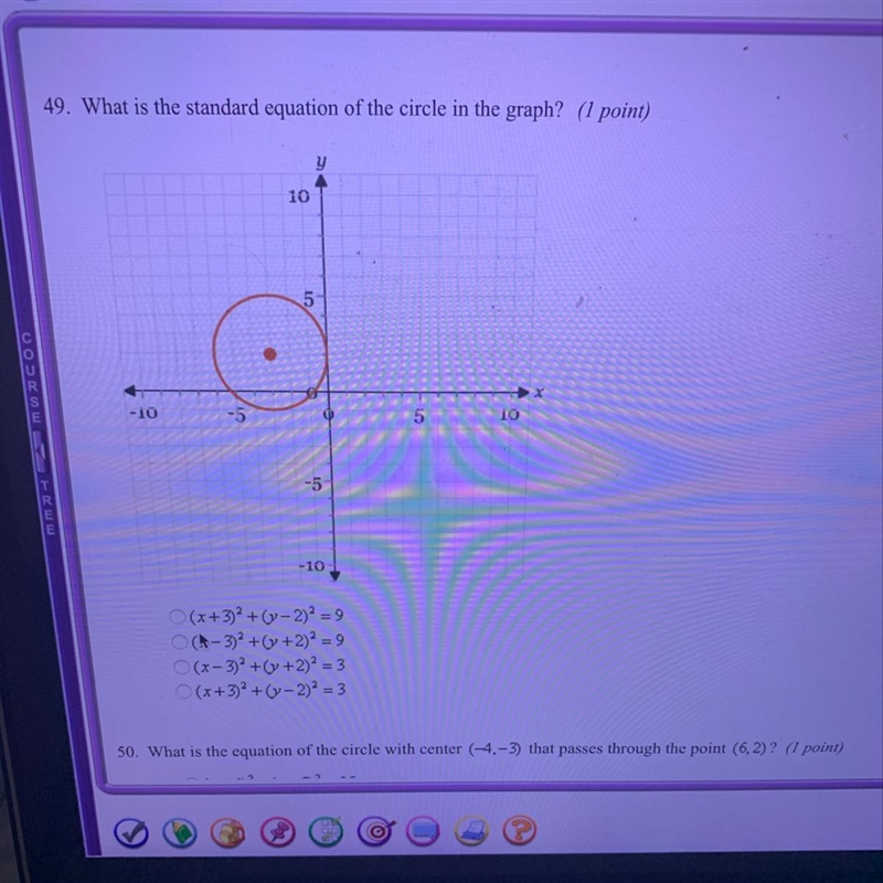 What is the standard equation of the circle in the graph-example-1