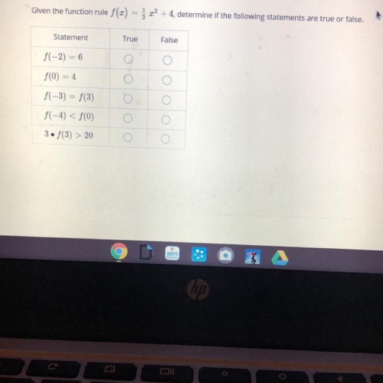 Determine if the following statements are true or false-example-1