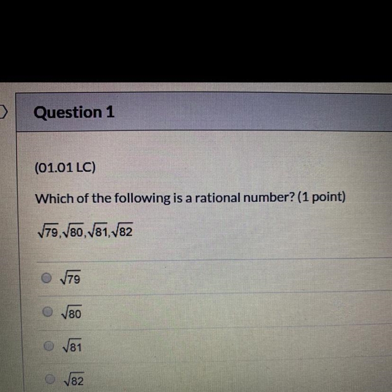 Which of the following is a rational number ?-example-1