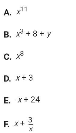 Please help! Which of the following are binomials? Check all that apply!-example-1