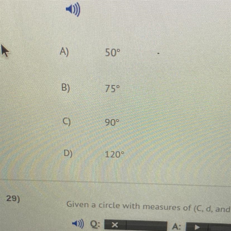 For a circle with a radius of 6 meters, what is the measurement of a central angle-example-1