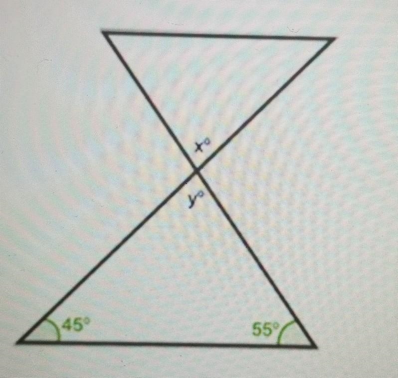 NEED HELP ASAP Find the measure of angle x in the figure below: 45 55 45° 80° 55° 100°​-example-1