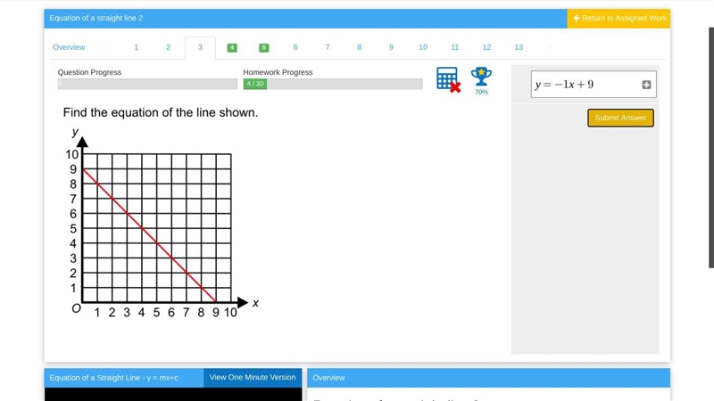 Need some help Take a look at the screenshot The answer is not y= -1 + 9-example-1