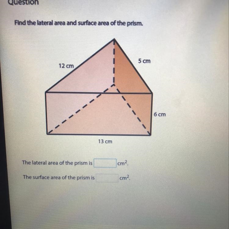 Find the lateral area and surface area of the prism.-example-1