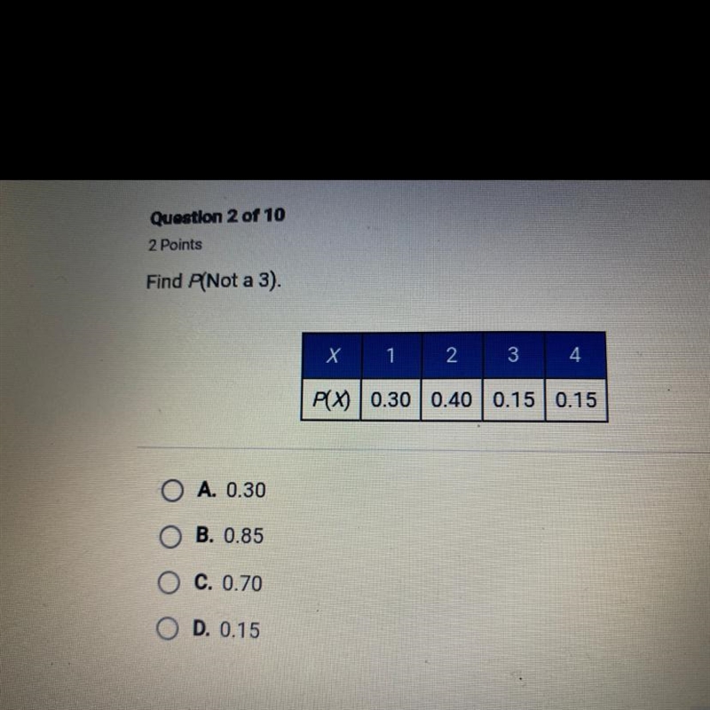 Find P(Not a 3)????????????-example-1