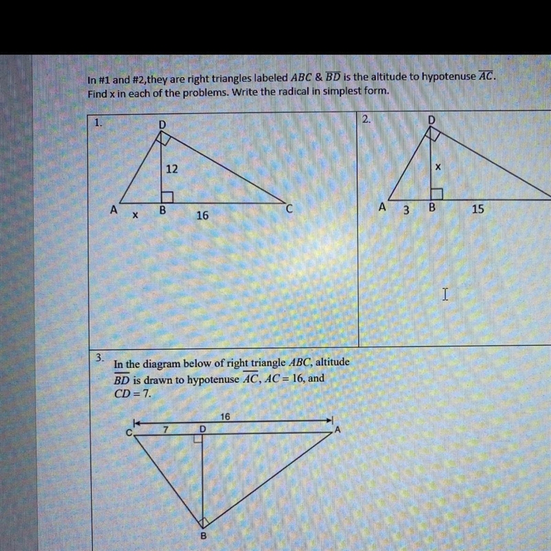 Show the work for all 3 and find X-example-1