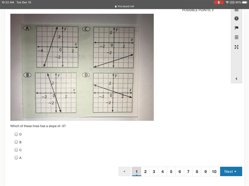 Which of these lines has a slope of -3?-example-1