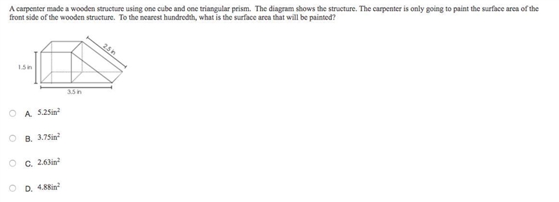 A carpenter made a wooden structure using one cube and one triangular prism. The diagram-example-1