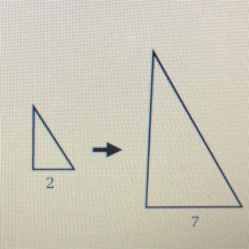 The first triangle is dilated to form the second triangle. What is the scale factor-example-1