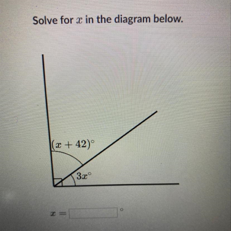 Solve for x in the diagram in the pic.-example-1