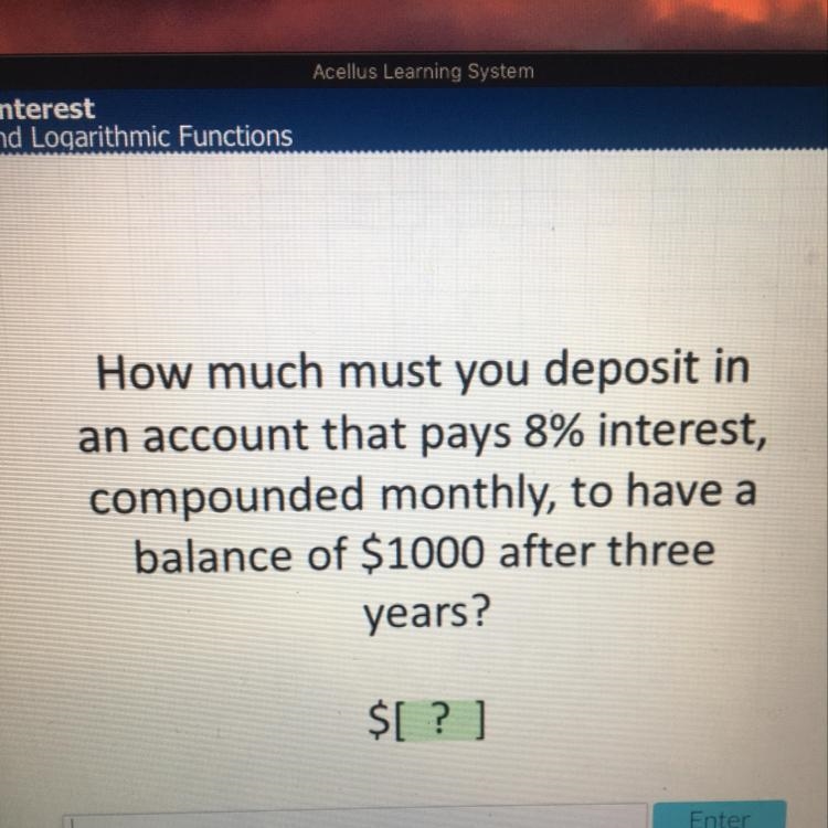 How much must you deposit in an account that pays 8% interest, compounded monthly-example-1