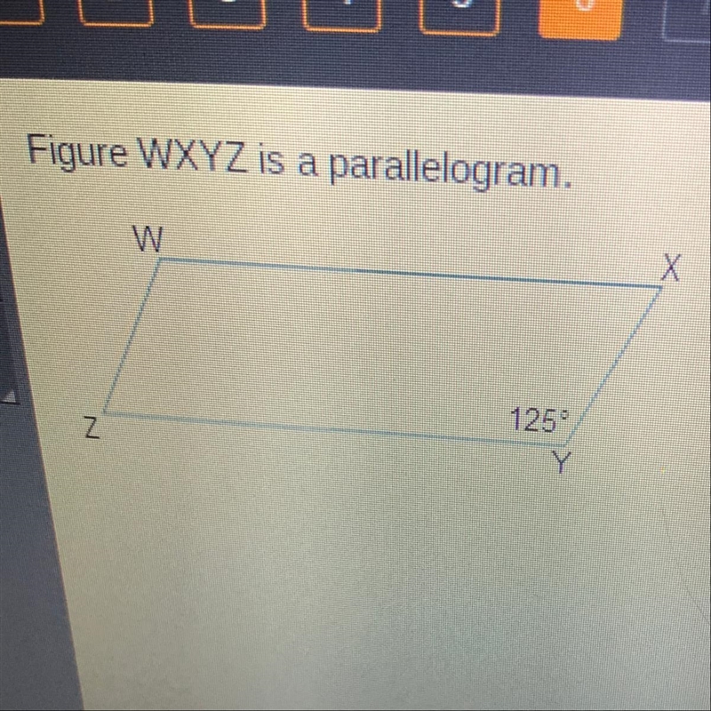 Which angle measures are correct? Select three options. mZX = 55° m2W = 125 m2W = 55 OmZZ-example-1