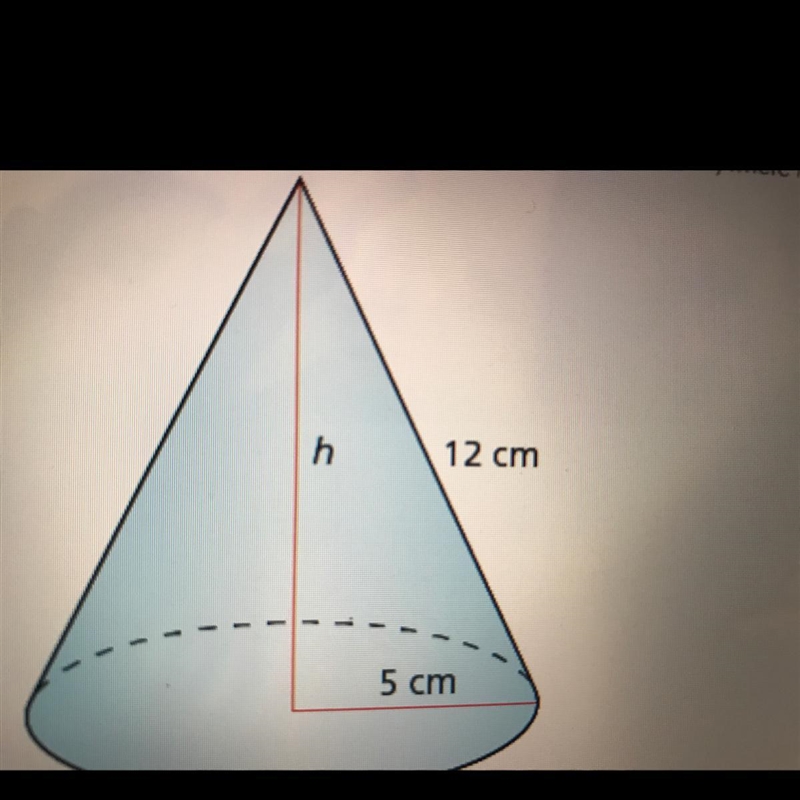 Find height of the cone-example-1