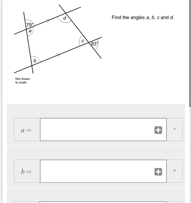 Find the angles a,b,c and d-example-1