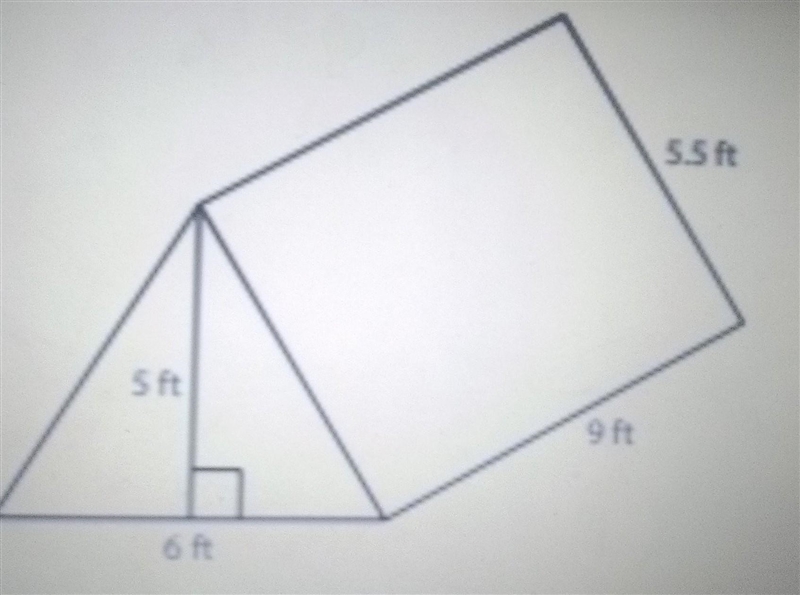 A tent company makes one type of tent that is shaped like a triangular prism. The-example-1