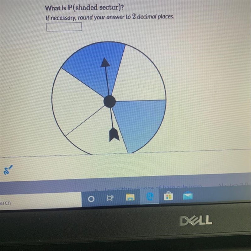 You spin the spinner shown below once. Each sector shown has an equal area. What is-example-1