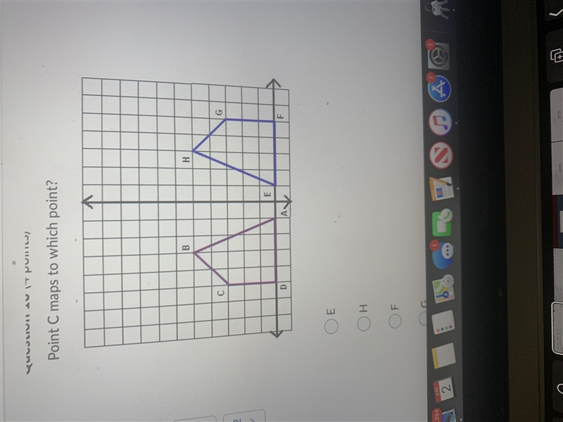 Point c maps to which point ??-example-1