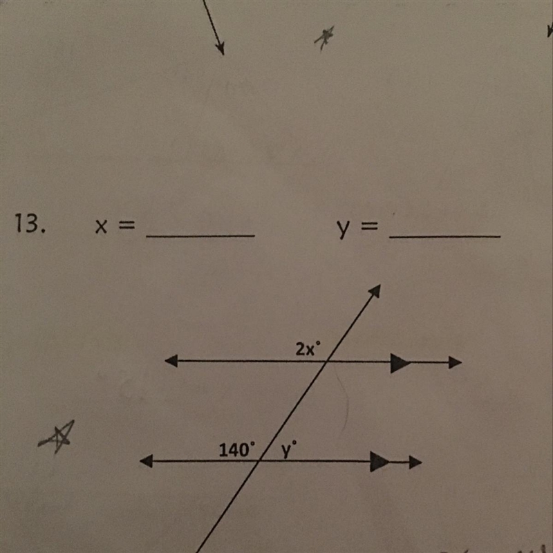 Extremely lost on this. I need help to find the answer to x and y on what they equal-example-1