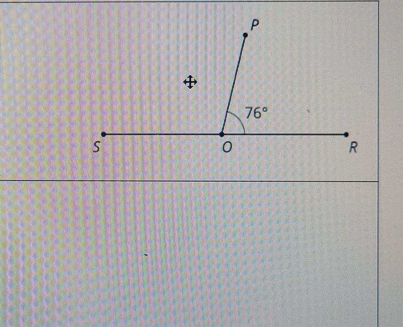 Point O is on line RS. Find the measure of angle SOP. Solution:​-example-1