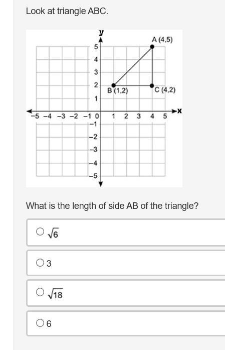 Look at triangle ABC. What is the length of side AB of the triangle? Image down below-example-1