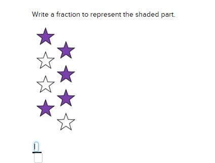 Write a fraction to represent the shaded part.-example-1