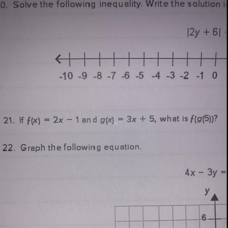 Question 21 on this pictured math sheet please. Have a great day!-example-1