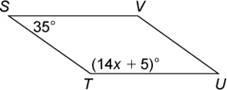 STUV is a parallelogram. Solve for x. ANSWERS: A) 12 B) 16 C) 70 D) 10-example-1