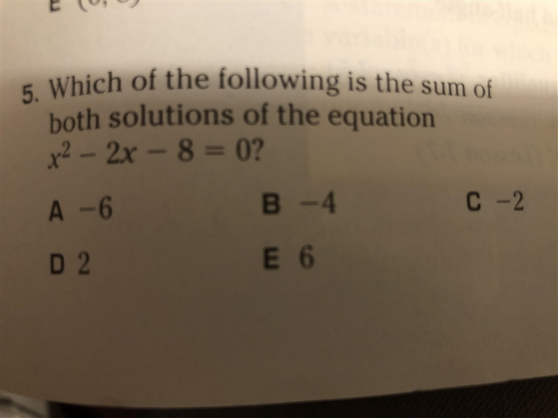 What if the following is the sum of both solutions of the equation....-example-1