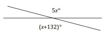 Set up and solve an equation to find the value of . List the relevant angle relationship-example-1