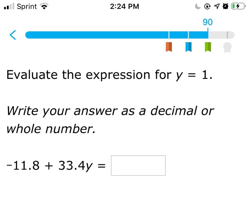 Evaluate the expression solve for y = 1 -11.8 + 33.4y-example-1